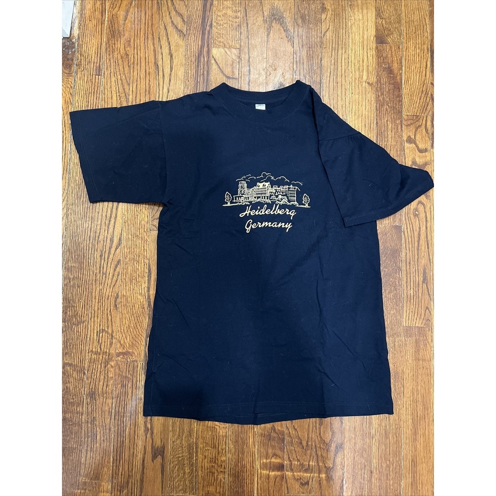 Vintage, Heidelberg Germany Tshirt Black Men's Size Small, MADE IN WEST GERMANY